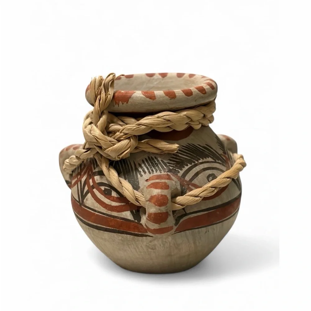 Vintage Handcrafted Mexican Clay Pottery  Vase